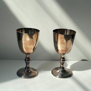 B&W S.P. Copper Vintage Wine Goblets/Chalices Silver Plated Made in Canada